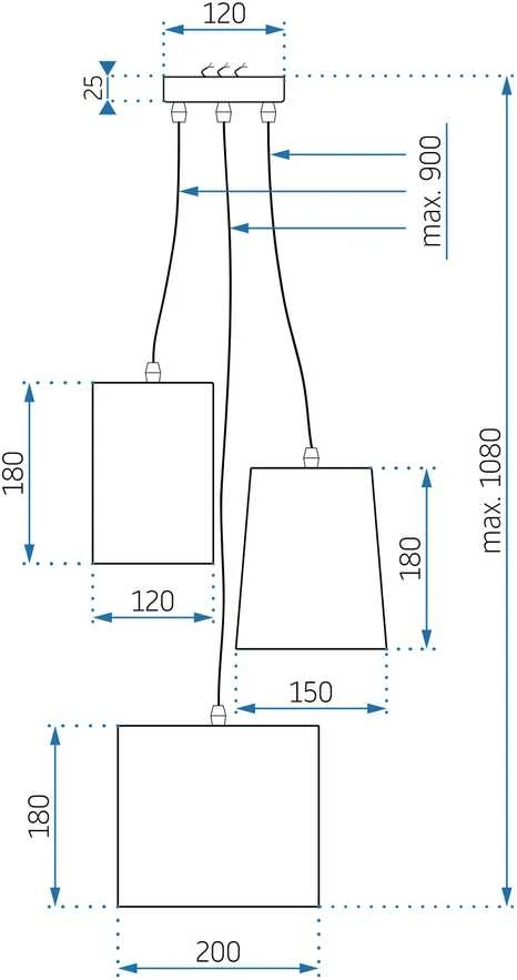 Pakabinamas šviestuvas Toolight Šviestuvas APP971-3cp