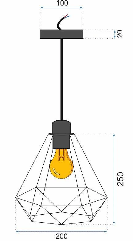 Pakabinamas šviestuvas Toolight Šviestuvas DIAMENT Light Gold 392197