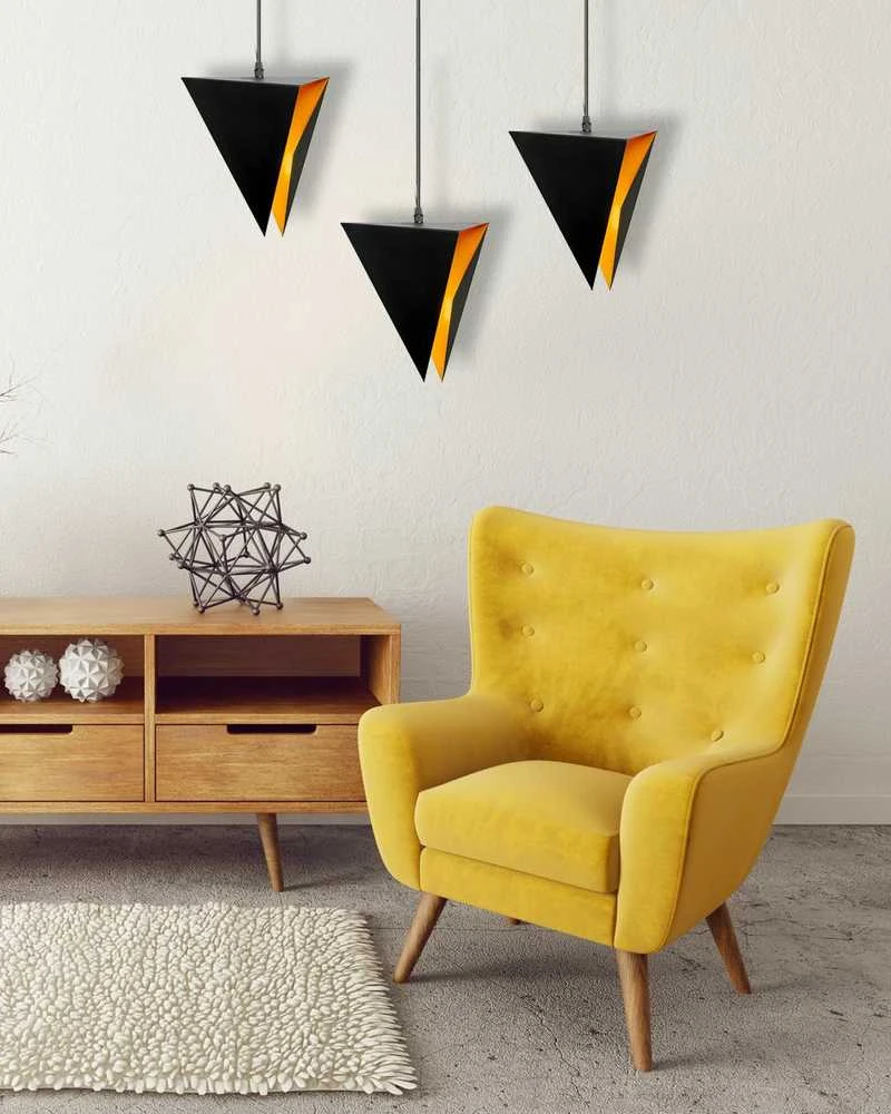 Pakabinamas šviestuvas Toolight Šviestuvas geometrinis trigubis Juodas APP254-3CP