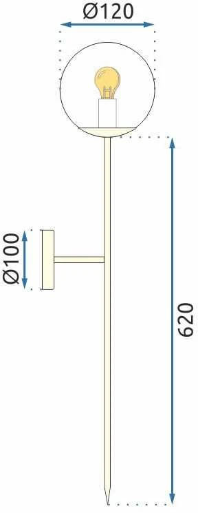 Sieninis šviestuvas Toolight Šviestuvas Gold 75cm APP580-1W