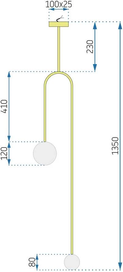Pakabinamas šviestuvas Toolight Šviestuvas Gold APP964-2CP