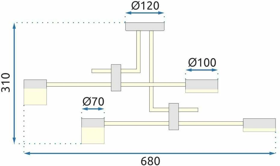 Pakabinamas šviestuvas Toolight Šviestuvas Led APP1001-4C