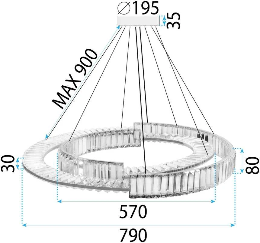 Pakabinamas šviestuvas Toolight Šviestuvas LED APP1524-CP60/80 GOLD