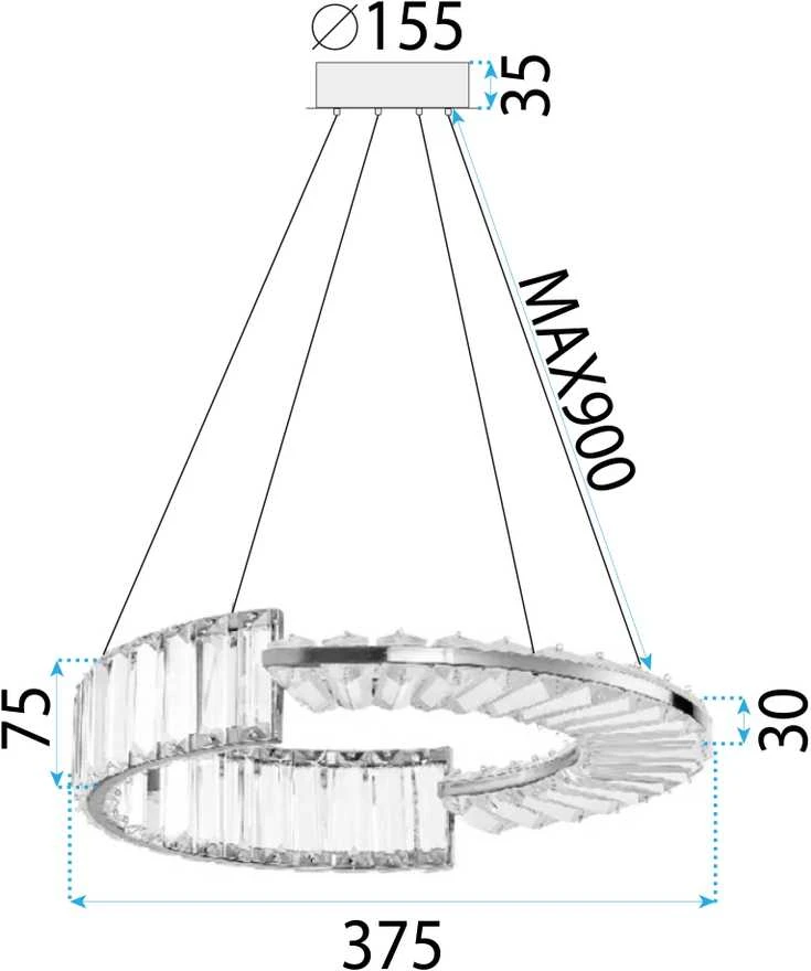 Pakabinamas šviestuvas Toolight Šviestuvas LED APP1526-CP40 GOLD