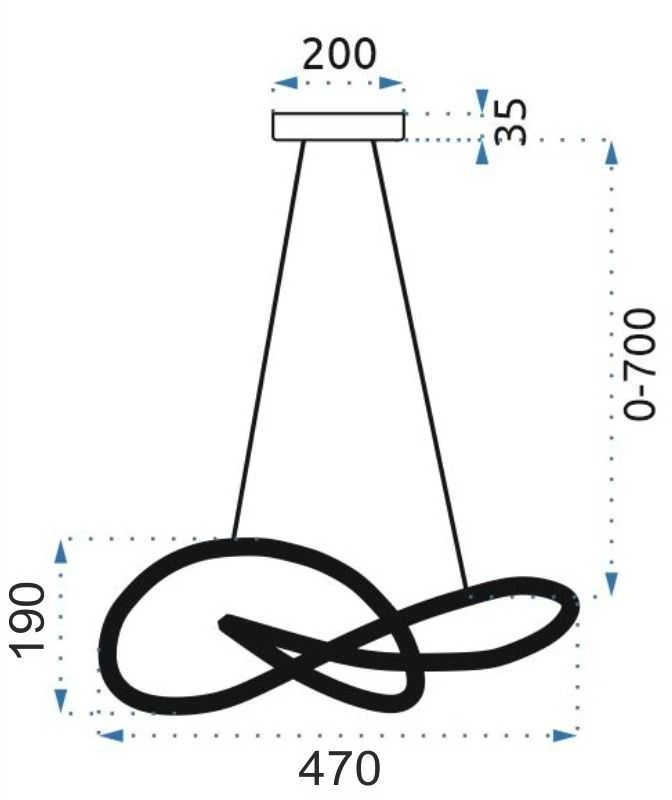 Pakabinamas šviestuvas Toolight šviestuvas LED APP818-CP GOLD