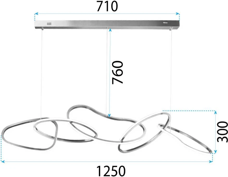 Pakabinamas šviestuvas Toolight Šviestuvas LED lubinis su APP1054-CP