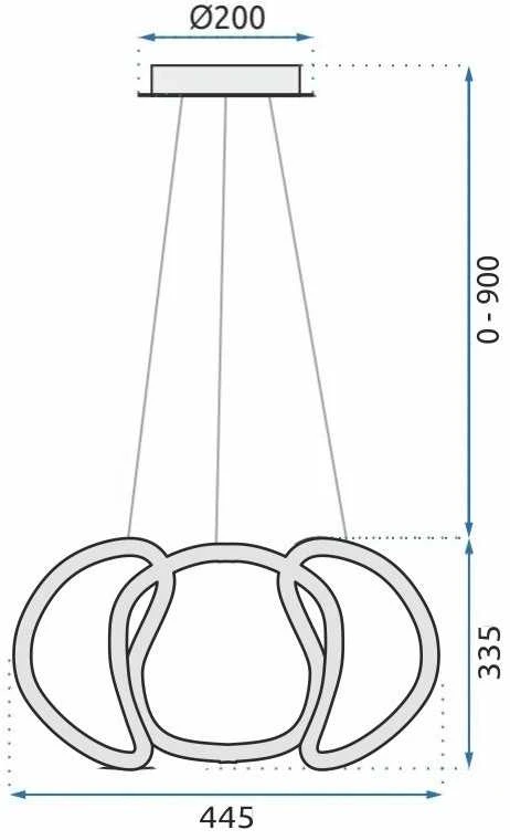 Pakabinamas šviestuvas Toolight Šviestuvas LED + nuotolinio valdymo pultas chrominis APP385-CP