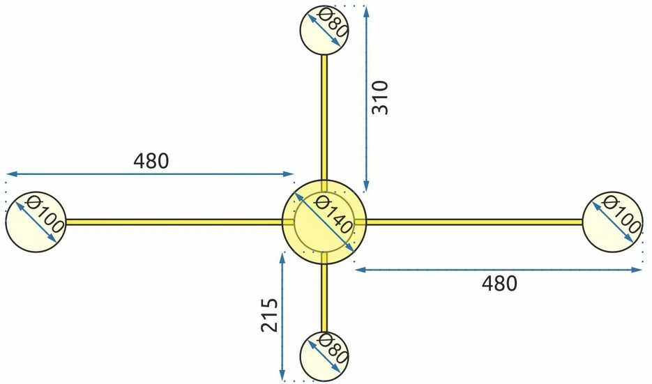 Lubinis šviestuvas Toolight Šviestuvas lubinis 4-stipinų GOLD LED APP520-4C