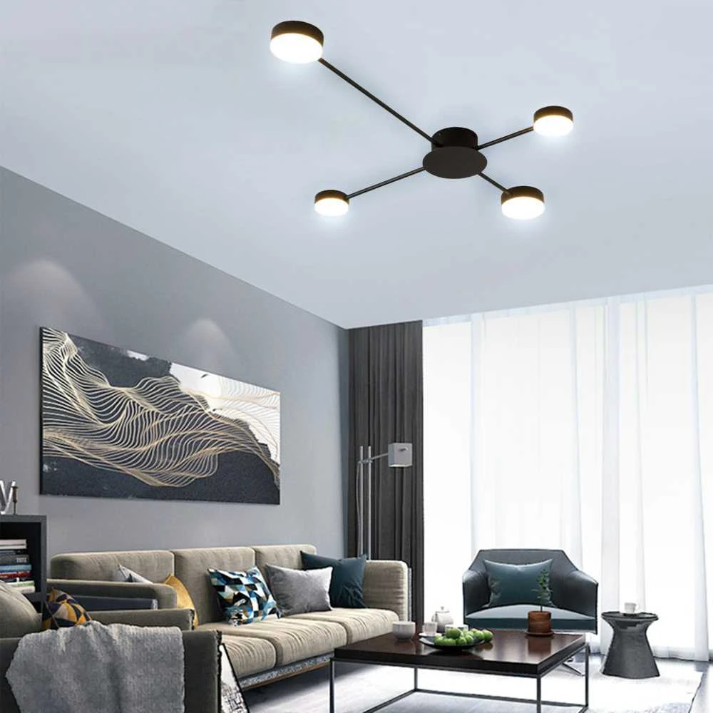 Pakabinamas šviestuvas Toolight Šviestuvas lubinis 4-stipinų Juodas LED APP519-4C