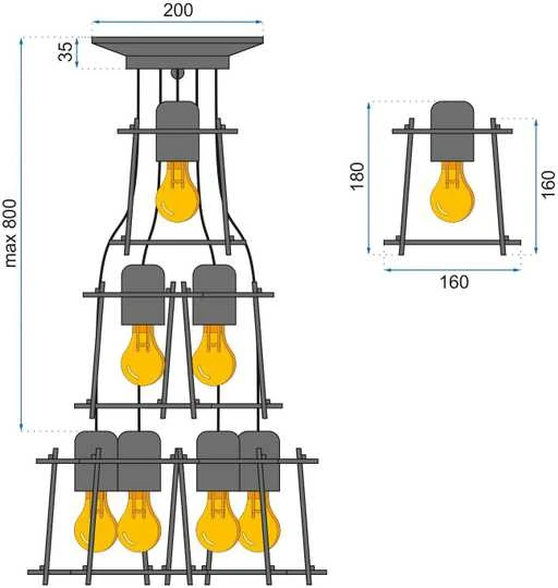 Lubinis šviestuvas Toolight Šviestuvas lubinis APP221-7CP