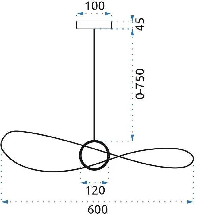 Pakabinamas šviestuvas Toolight Šviestuvas lubinis ažūrinis LED 60cm APP651-1CP