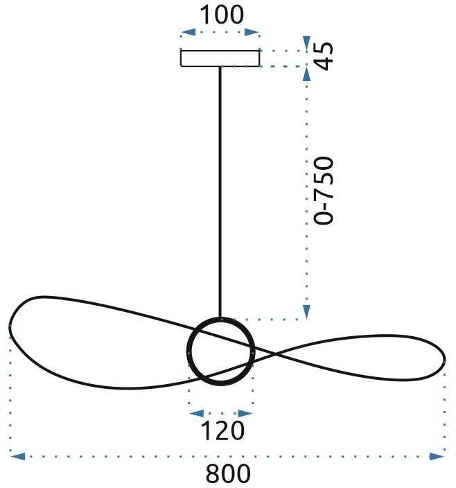 Pakabinamas šviestuvas Toolight Šviestuvas lubinis ažūrinis LED 80cm APP652-1CP