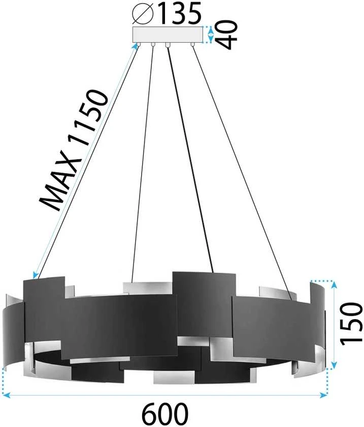 Lubinis šviestuvas Toolight Šviestuvas lubinis balck APP1561-6CP