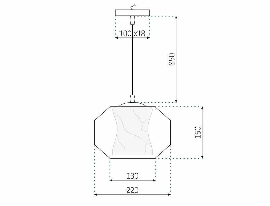 Pakabinamas šviestuvas Toolight Šviestuvas lubinis Baltas MARBLE APP908-1CP