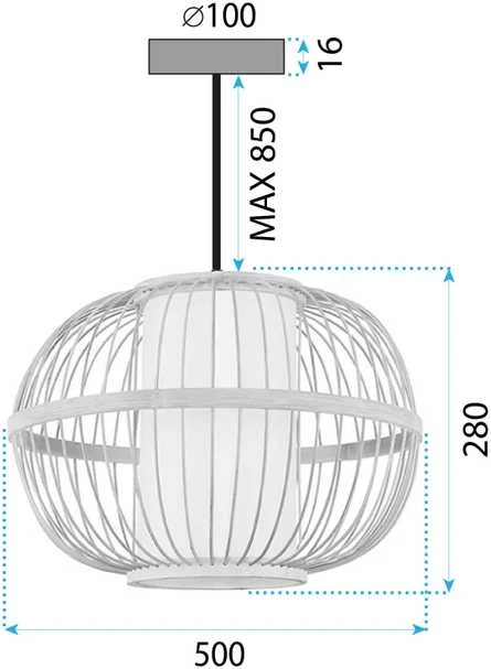 Lubinis šviestuvas Toolight Šviestuvas lubinis BOHO APP1632-1CP 50cm