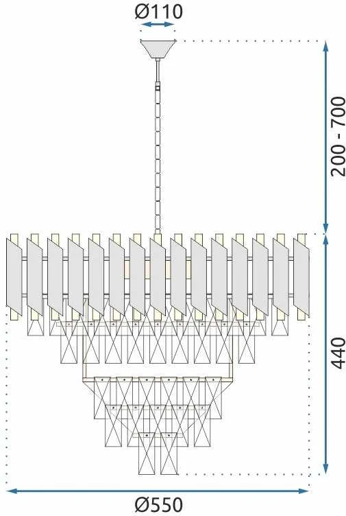Lubinis šviestuvas Toolight Šviestuvas lubinis Cristal APP1058-CP