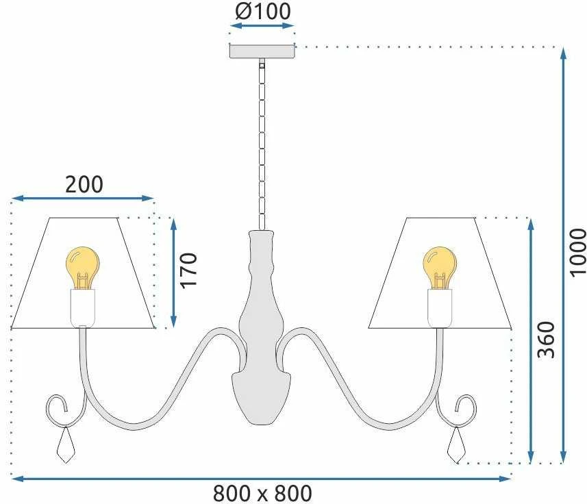 Pakabinamas šviestuvas Toolight Šviestuvas lubinis Cristal APP991-4CP