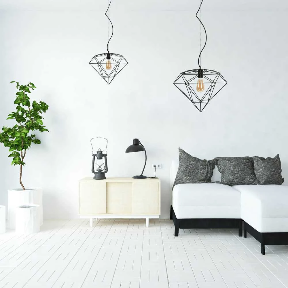 Pakabinamas šviestuvas Toolight Šviestuvas lubinis DIAMENT LOFT Juodas APP563-1CP