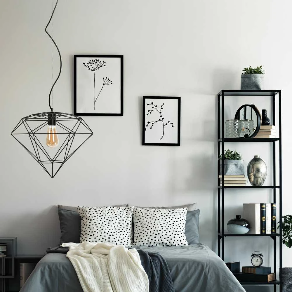 Pakabinamas šviestuvas Toolight Šviestuvas lubinis DIAMENT LOFT Juodas APP563-1CP