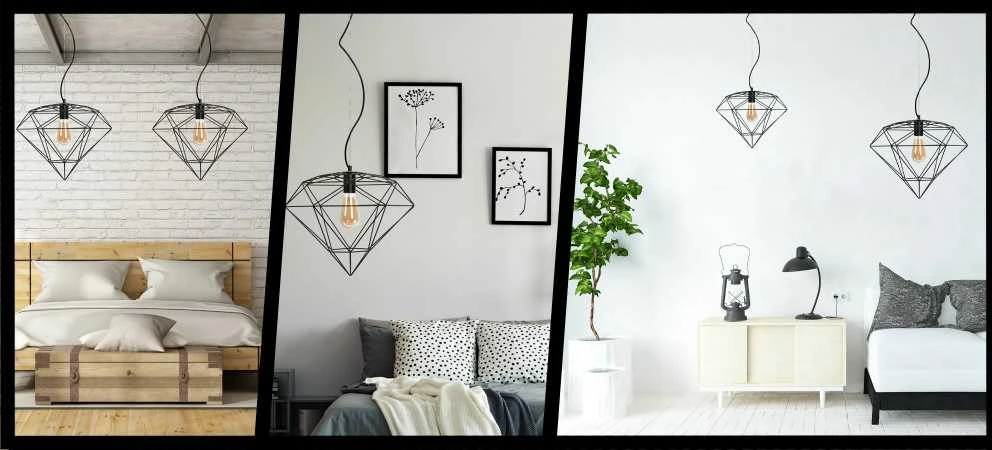 Pakabinamas šviestuvas Toolight Šviestuvas lubinis DIAMENT LOFT Juodas APP563-1CP