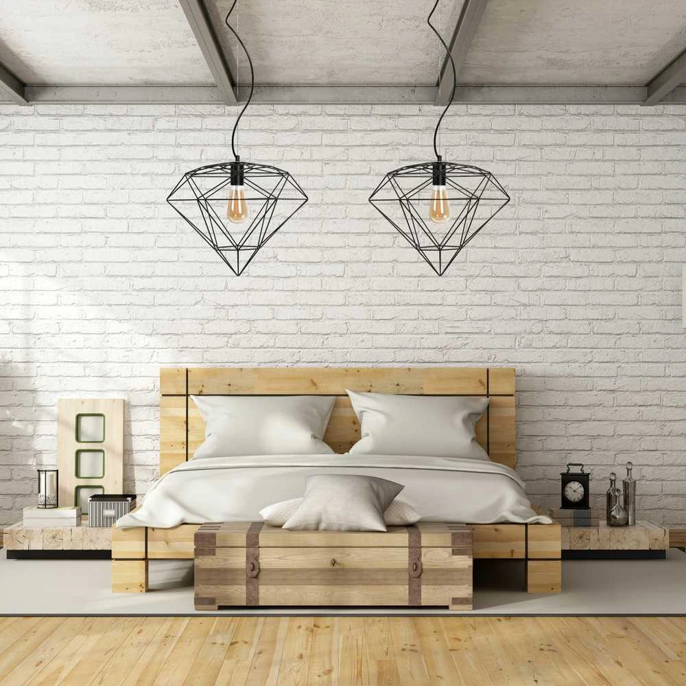Pakabinamas šviestuvas Toolight Šviestuvas lubinis DIAMENT LOFT Juodas APP563-1CP