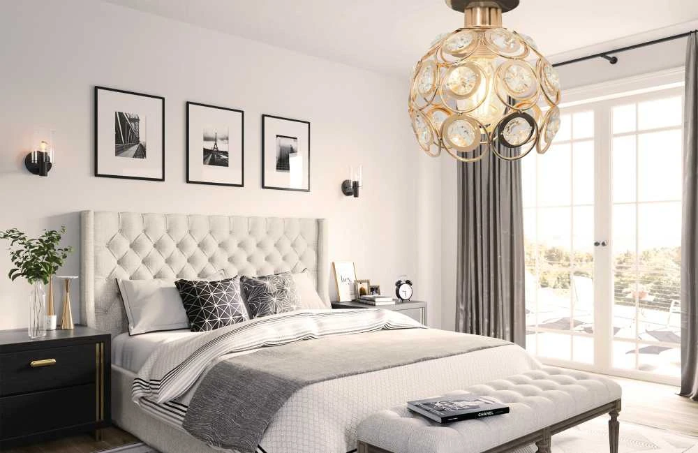 Sieninis šviestuvas Toolight Šviestuvas lubinis krištalo Loft/Gold APP205-1C