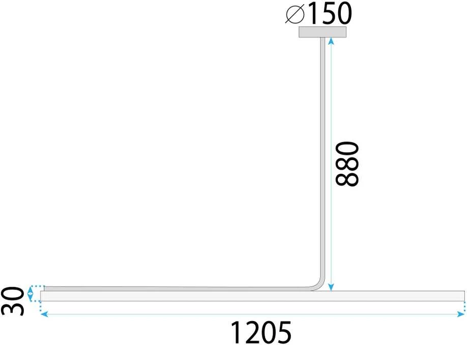 Lubinis šviestuvas Toolight Šviestuvas lubinis LED APP1659-CP Juodas 120cm