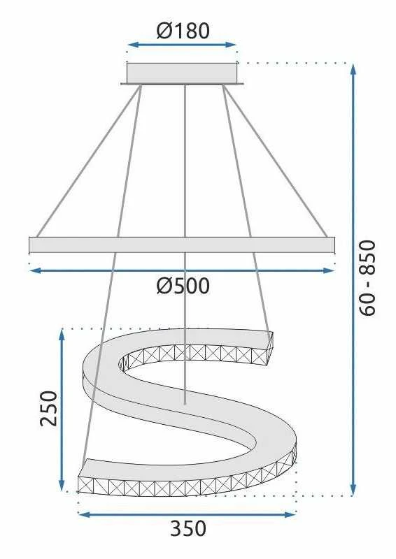 Pakabinamas šviestuvas Toolight Šviestuvas lubinis LED APP773-2CP