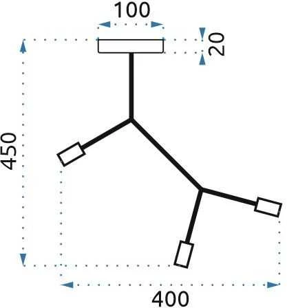 Lubinis šviestuvas Toolight Šviestuvas lubinis LOFT APP736-3C Juodas