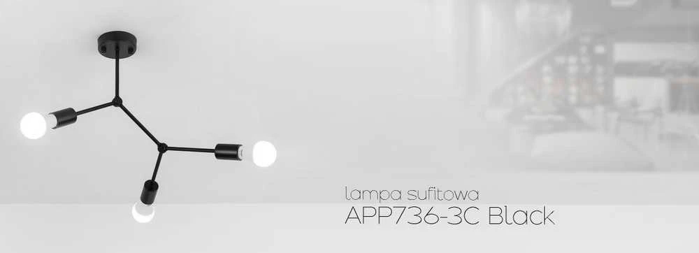 Lubinis šviestuvas Toolight Šviestuvas lubinis LOFT APP736-3C Juodas
