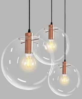Lubinis šviestuvas Toolight Šviestuvas lubinis stiklino Lassi Rose Gold 25 cm
