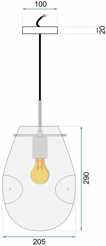 Pakabinamas šviestuvas Toolight Šviestuvas lubinis stiklo APP329-1CP Sidabrinis