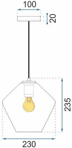 Lubinis šviestuvas Toolight Šviestuvas lubinis stiklo APP439-1CP APP440-1CP