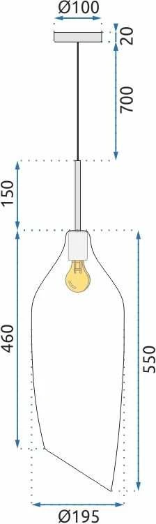 Pakabinamas šviestuvas Toolight Šviestuvas lubinis stiklo APP892-1CP