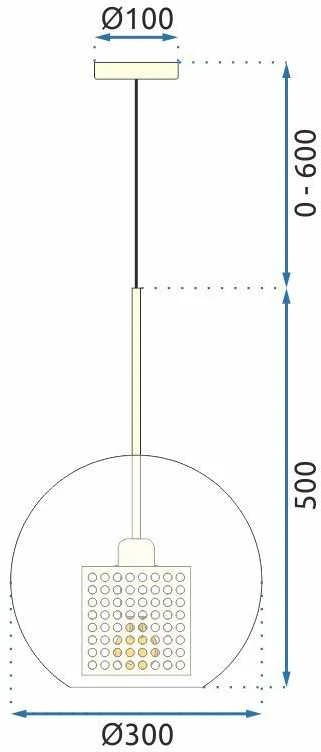 Pakabinamas šviestuvas Toolight Šviestuvas lubinis stiklo Juodas Loft APP559-1CP 30cm