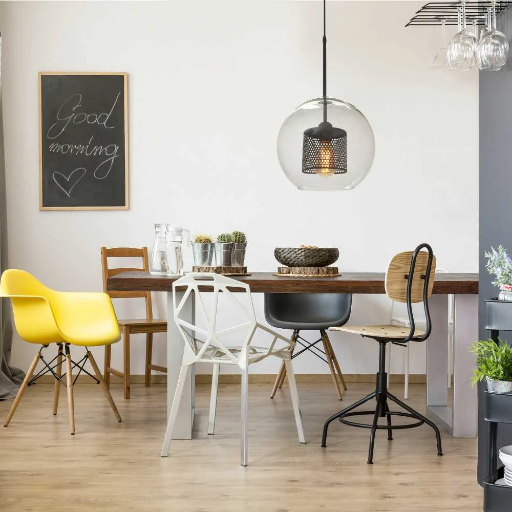Pakabinamas šviestuvas Toolight Šviestuvas lubinis stiklo Juodas Loft APP559-1CP 30cm