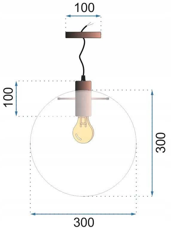 Pakabinamas šviestuvas Toolight Šviestuvas lubinis stiklo Lassi Juodas 30 cm
