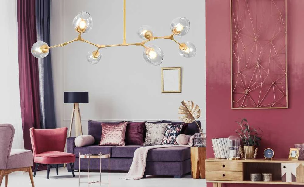 Pakabinamas šviestuvas Toolight Šviestuvas lubinis stiklo rutuliai 7vnt Gold Glass Ball APP507-7C