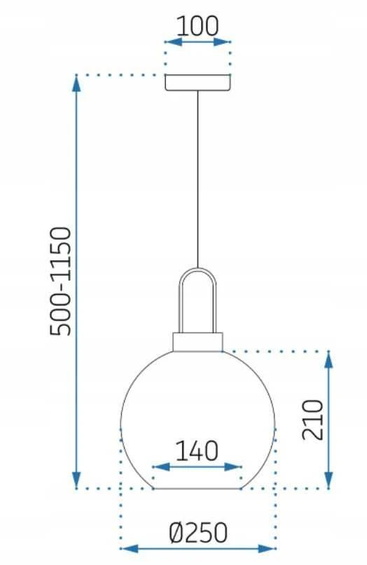 Lubinis šviestuvas Toolight Šviestuvas lubinis stiklo rutuliai 25cm APP630-1CP