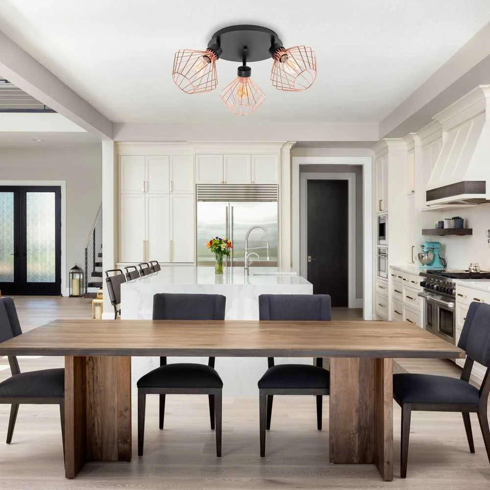 Lubinis šviestuvas Toolight Šviestuvas lubinis trigubas Loft Plafon Juodas Rose APP536-3C