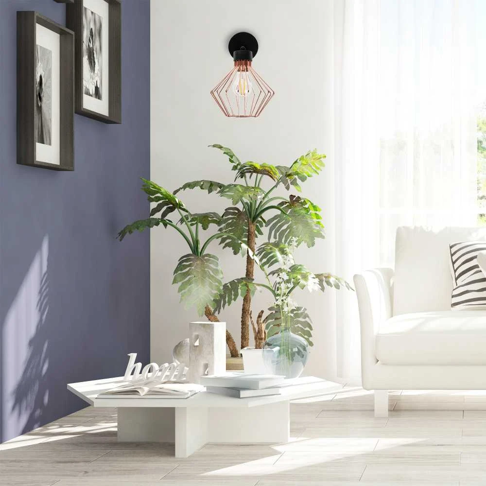 Sieninis šviestuvas Toolight Šviestuvas sieninis metalinis Loft Rose Juodas APP534-1W