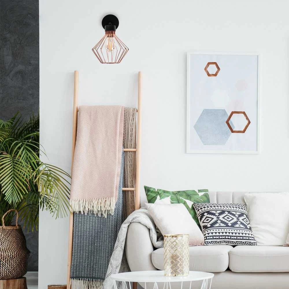 Sieninis šviestuvas Toolight Šviestuvas sieninis metalinis Loft Rose Juodas APP534-1W