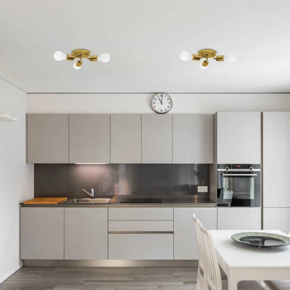Toolight Trivietis lubinis šviestuvas Plafond Metalinis Gold APP704-3C
