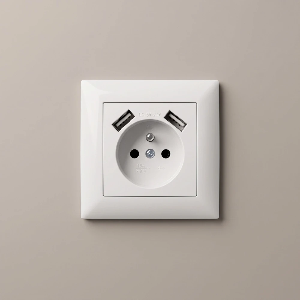 Toolight Viengubas Lizdas Su Įžeminimu + 2x Usb-a Oste Jnh003-g Baltas
