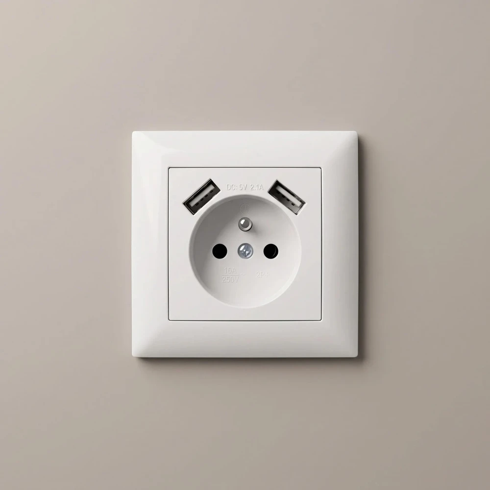 Toolight Viengubas Lizdas Su Įžeminimu + 2x Usb-a Oste Jnh003-g Baltas