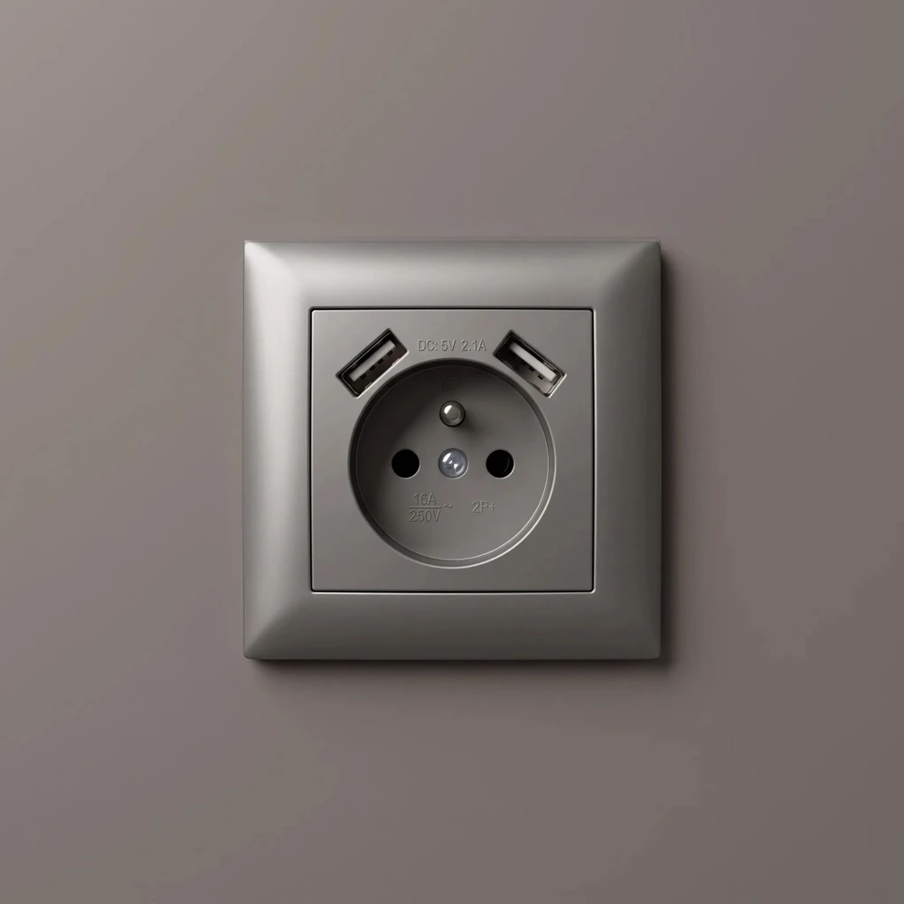 Toolight Viengubas Lizdas Su Įžeminimu + 2x Usb-a Oste Jnh003-g Pilkas