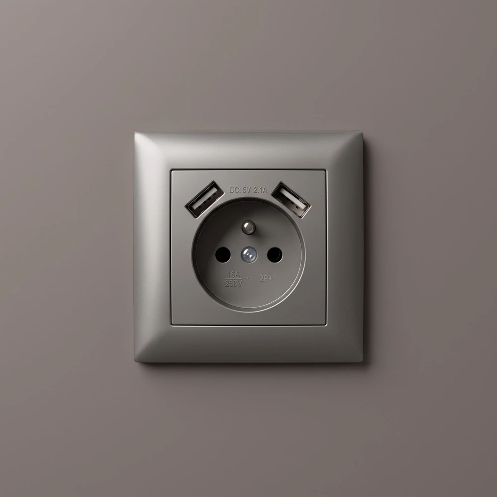 Toolight Viengubas Lizdas Su Įžeminimu + 2x Usb-a Oste Jnh003-g Pilkas