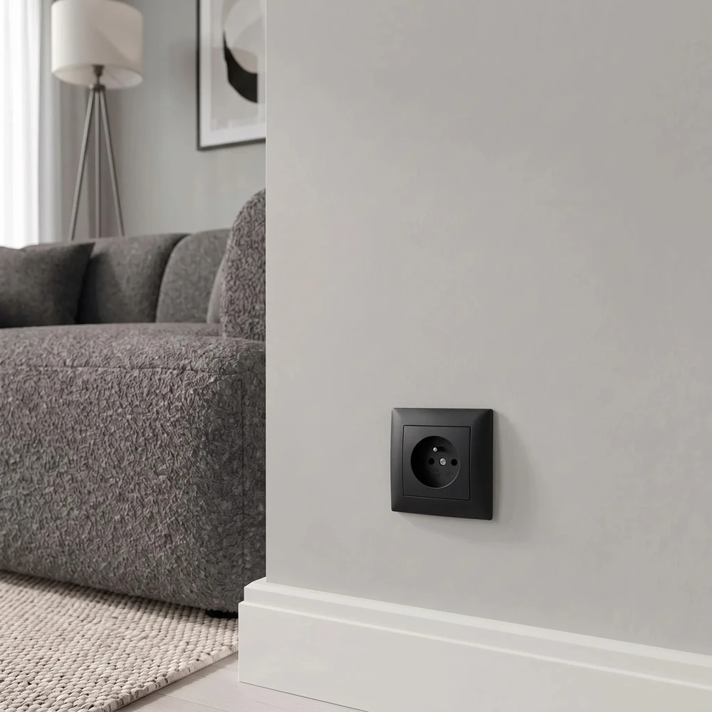 Toolight Viengubas Lizdas Su Įžeminimu Ir Rėmeliu Oste Jnh001-g Juodas