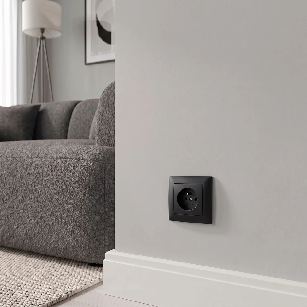 Toolight Viengubas Lizdas Su Įžeminimu Oste Jnh001-g Juodas