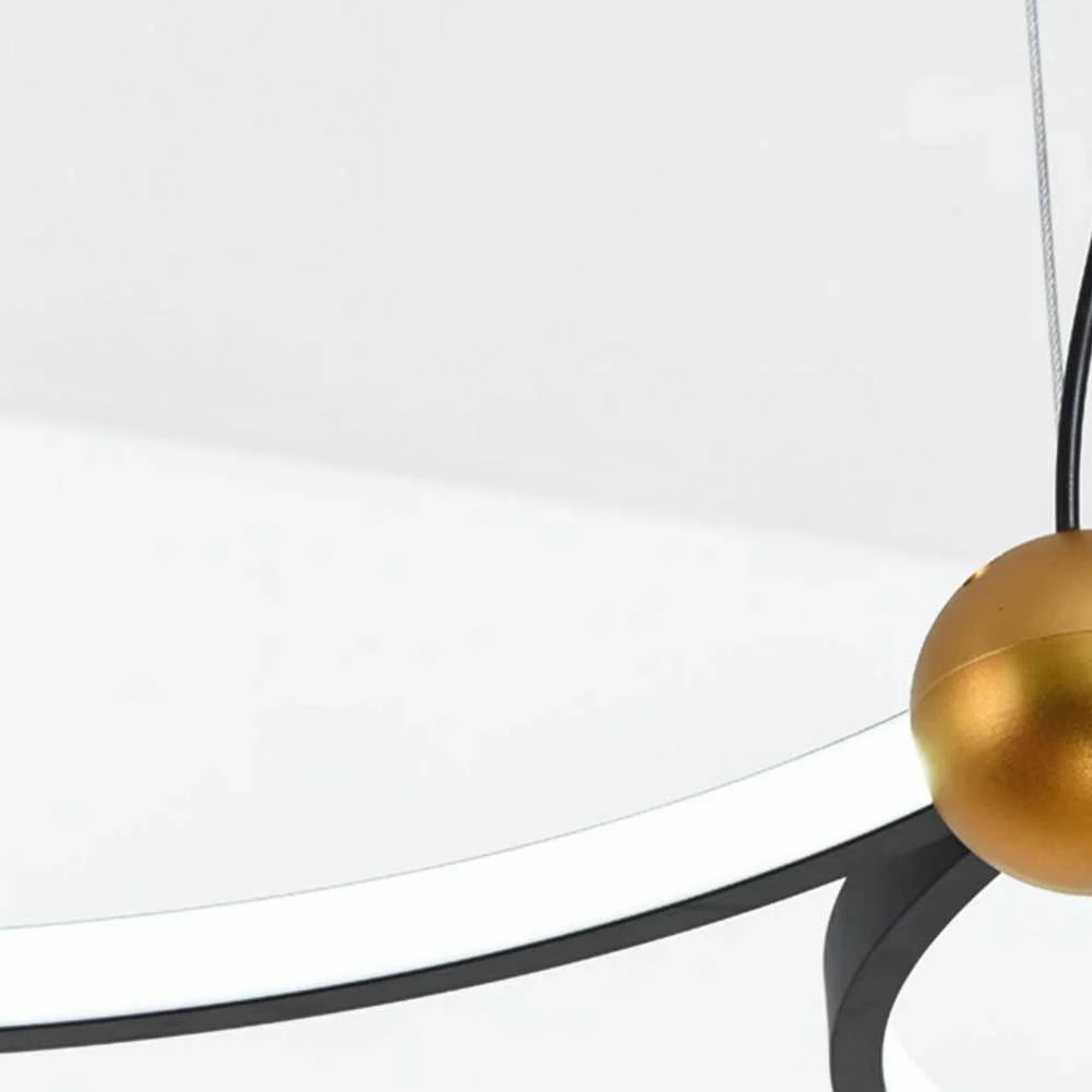 Pakabinamas šviestuvas Toolight Žiedas 3 LED lempa + nuotolinio valdymo pultas APP752-30-40-50 Juoda